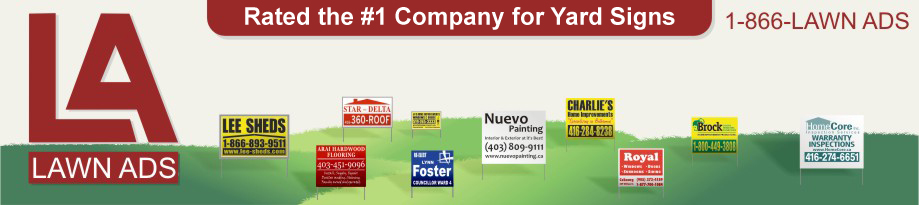 yard signs and job site signs for roofers, contractors, plumbers, politicians and landscapers